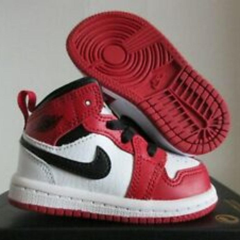 COPY - Jordan 1 Mid White/Gym Red-Black Sneakers